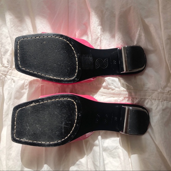 NICOLE SALDANA SARAH CHROME HEEL SANDAL-DRAGONFRUIT SIZE 36 - Picture 4 of 4